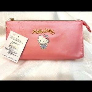 Sanrio Leather Makeup Pouch/Pencil Case/Multipurpose Bag -  Hello Kitty [Pink]